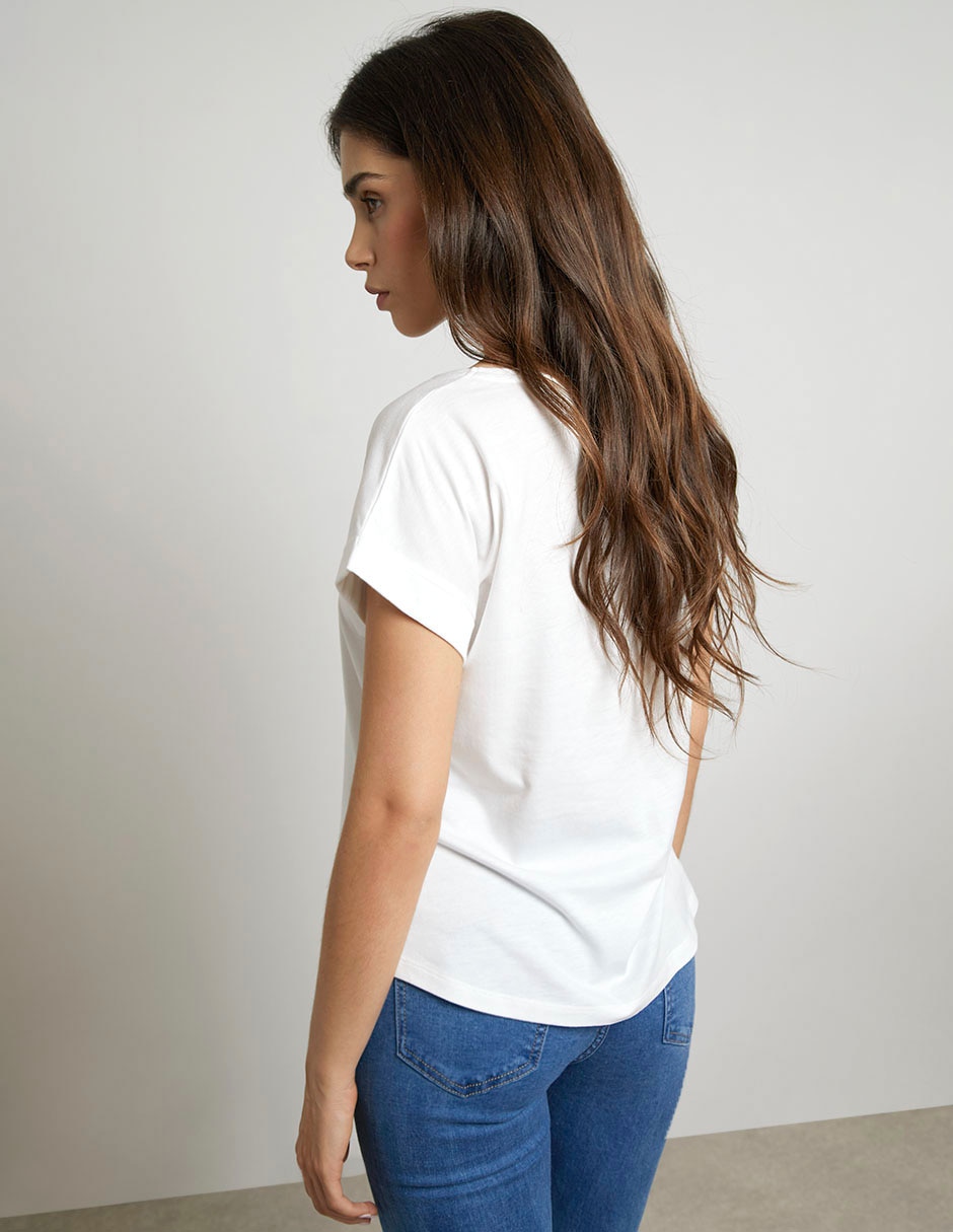 Playera manga corta cuello redondo para mujer 2