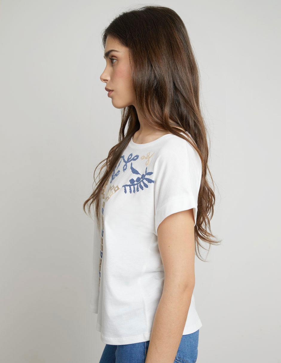 Playera manga corta cuello redondo para mujer 3