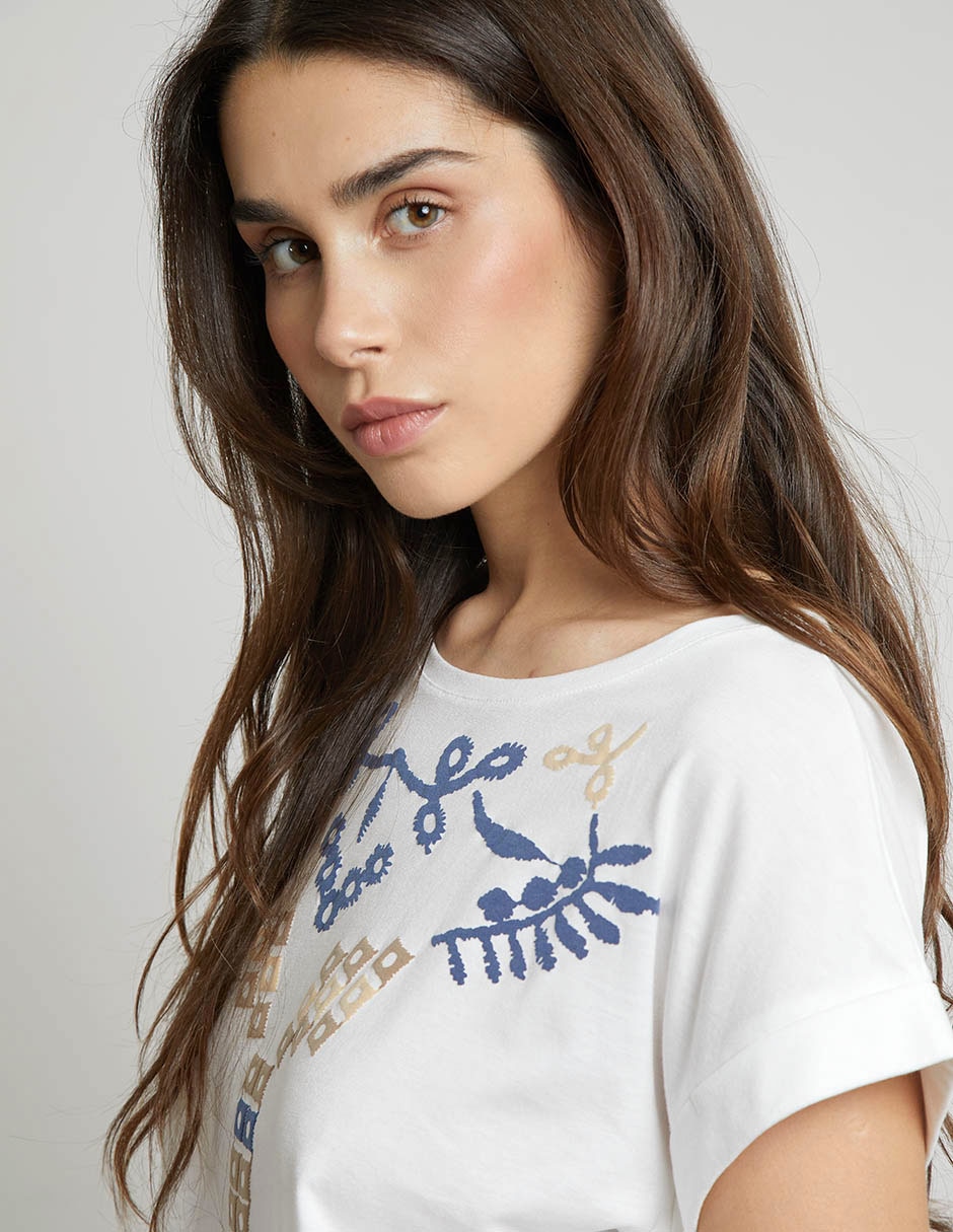 Playera manga corta cuello redondo para mujer 5