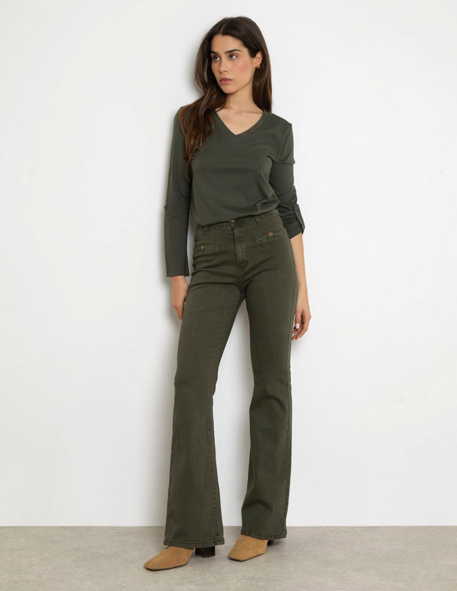 Jeans flare slim para mujer 3