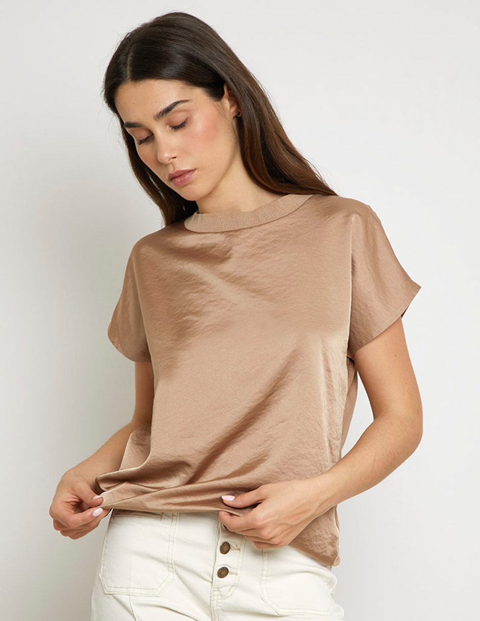 Blusa manga corta para mujer