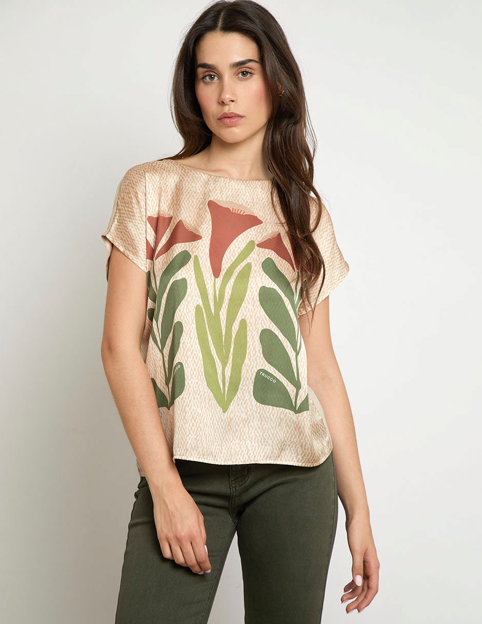 Blusa manga corta para mujer