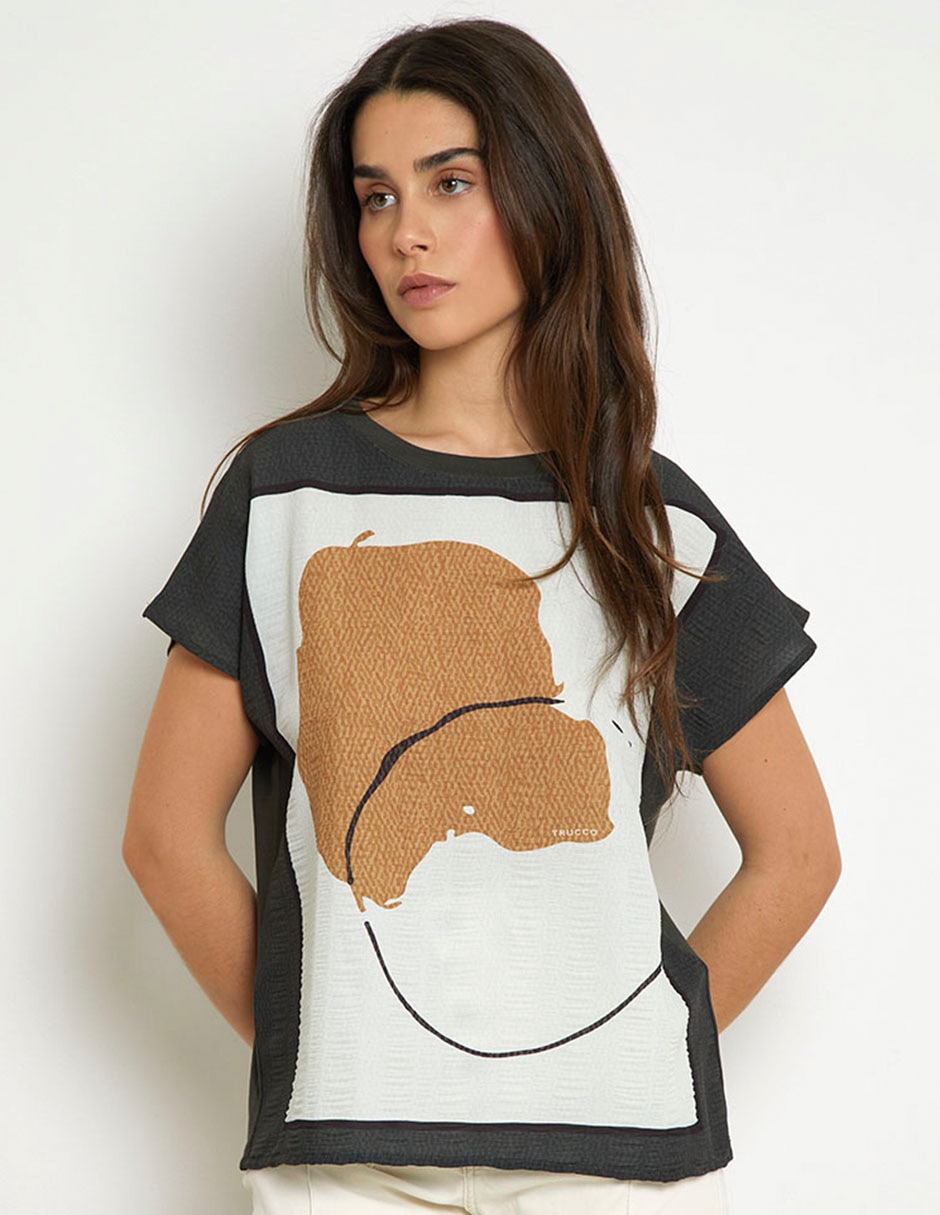 Blusa manga corta para mujer