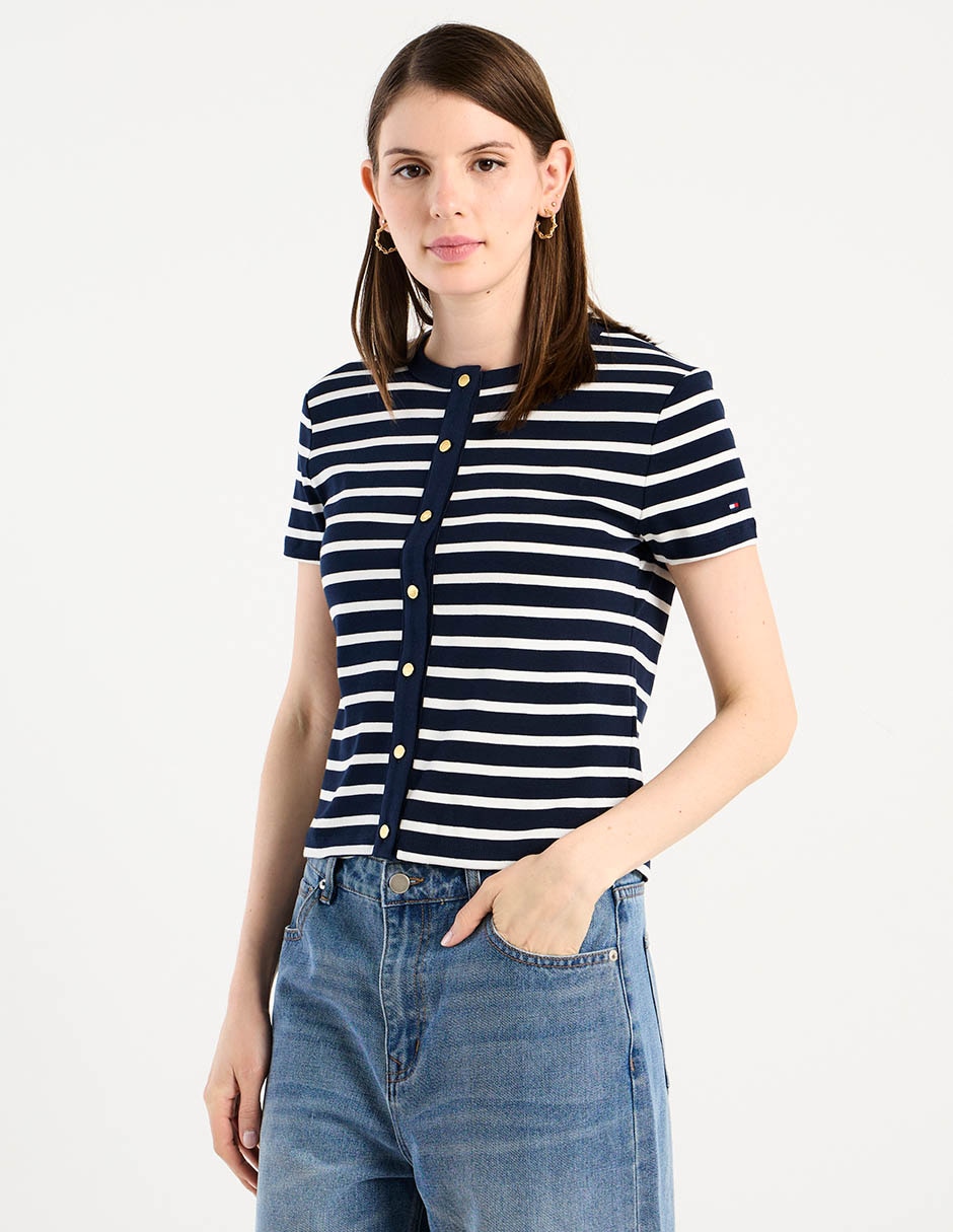 Playera manga corta cuello redondo para mujer 1