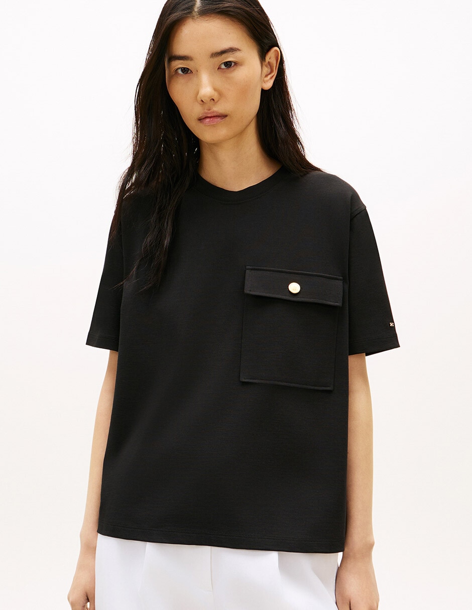 Playera manga corta cuello redondo para mujer