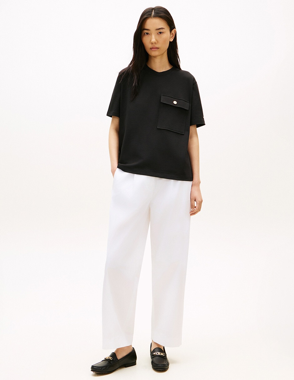Playera manga corta Tommy cuello redondo para mujer
