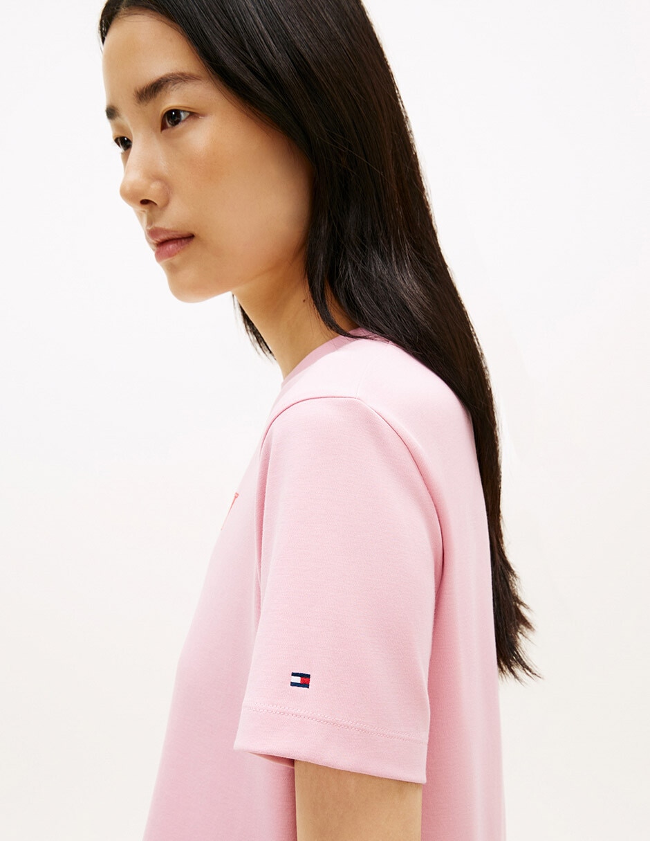 Playera manga corta Tommy cuello redondo para mujer