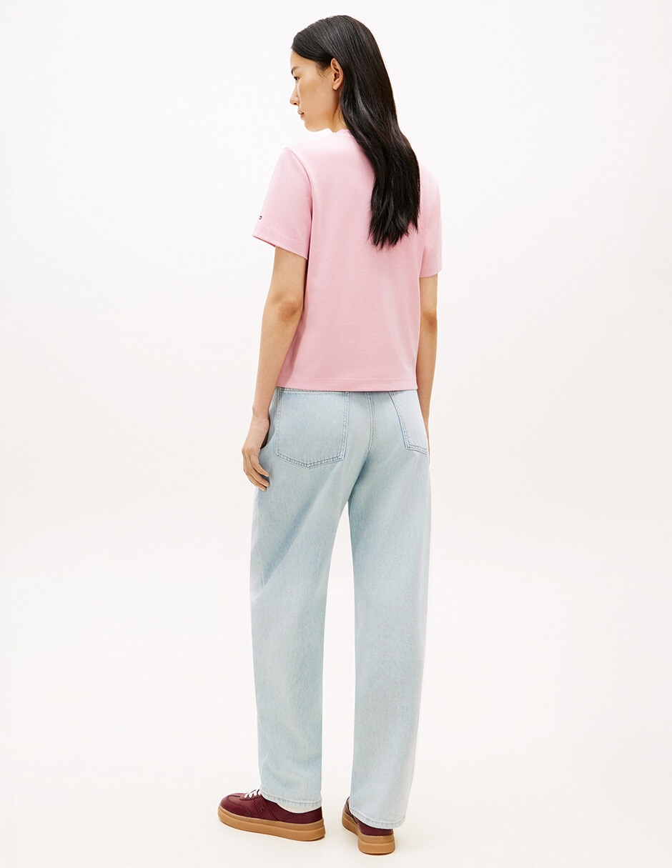Playera manga corta Tommy cuello redondo para mujer