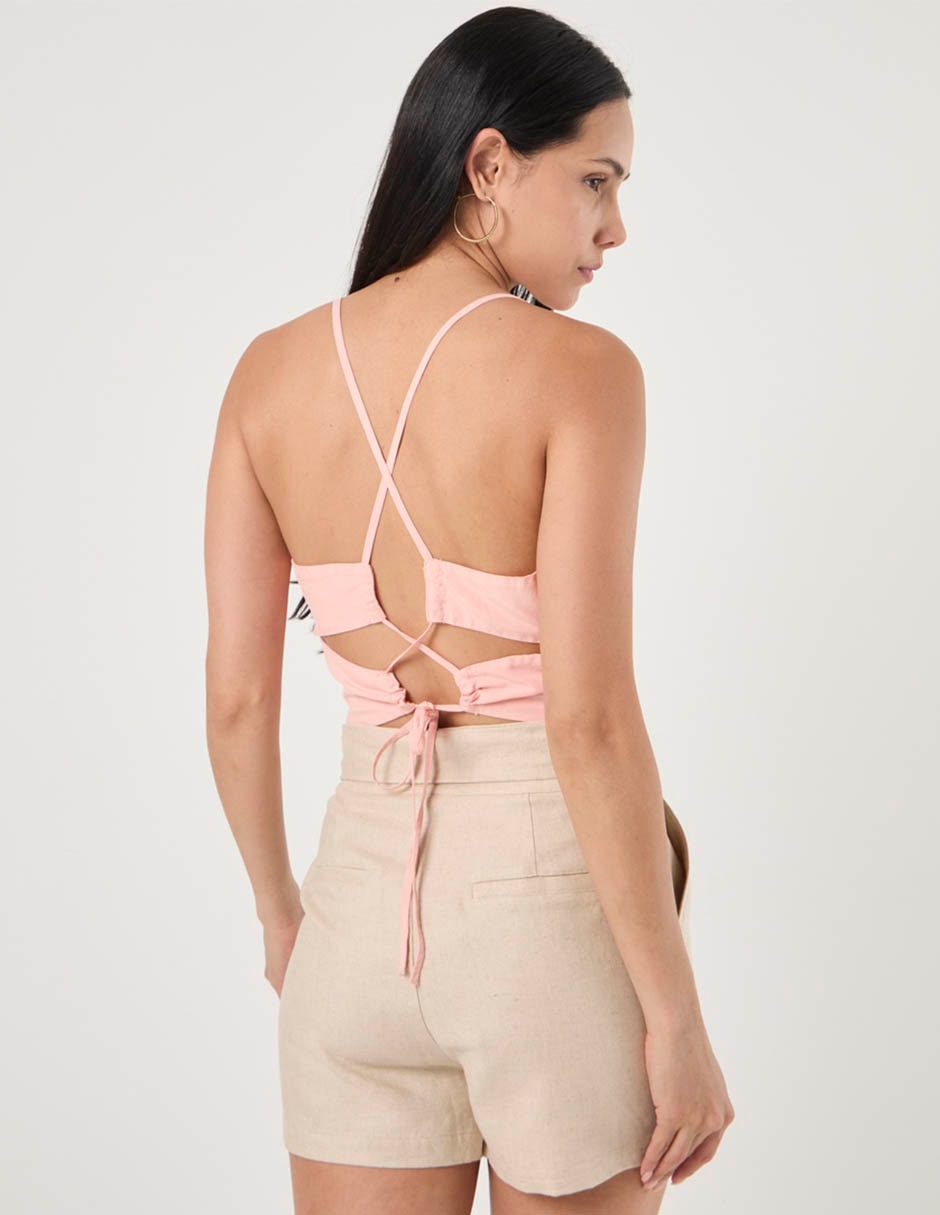 Top guess con escote v tirante cruzado