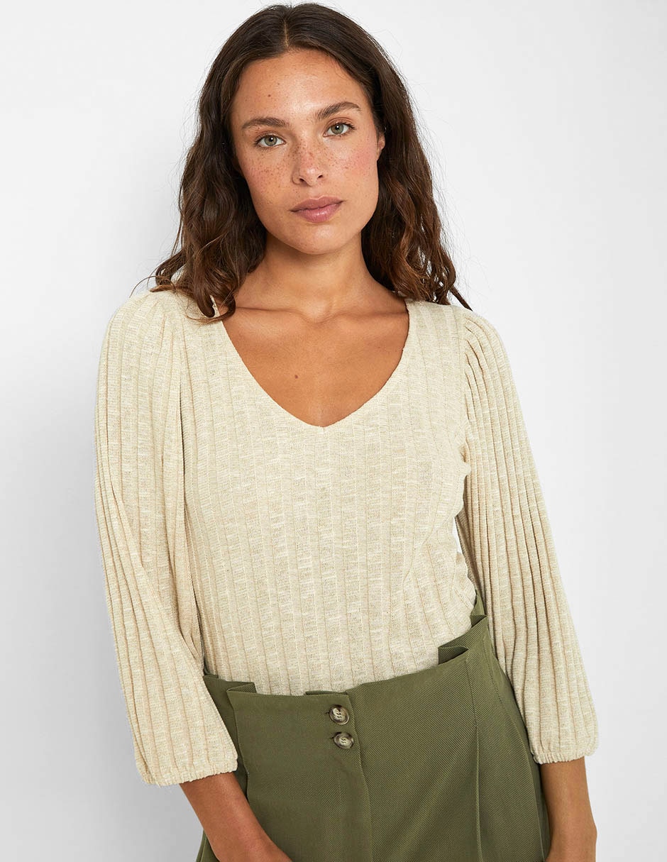 Suéter cuello V para mujer 3