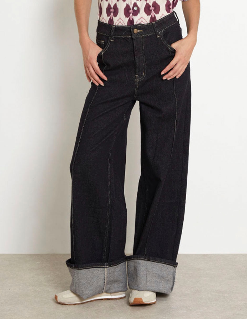 Jeans wide leg corte cintura para mujer Jeans wide leg corte cintura para mujer