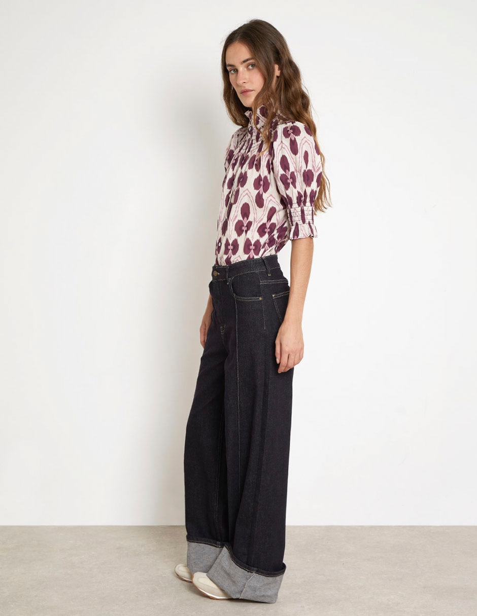 Jeans wide leg corte cintura para mujer 3