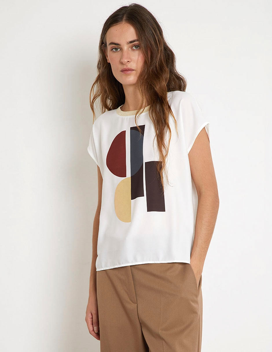 Blusa manga corta para mujer 4