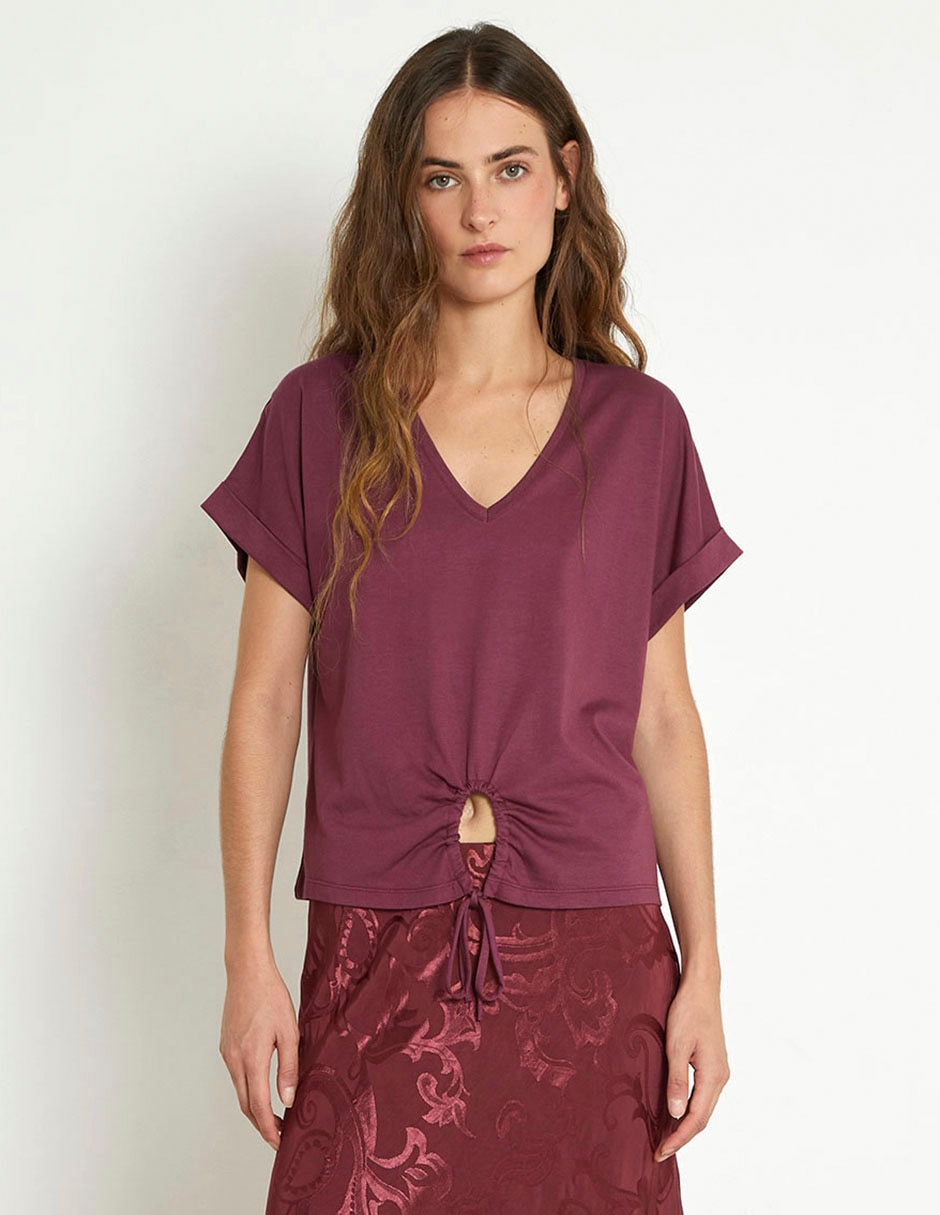 Playera manga corta cuello v para mujer Playera manga corta cuello v para mujer