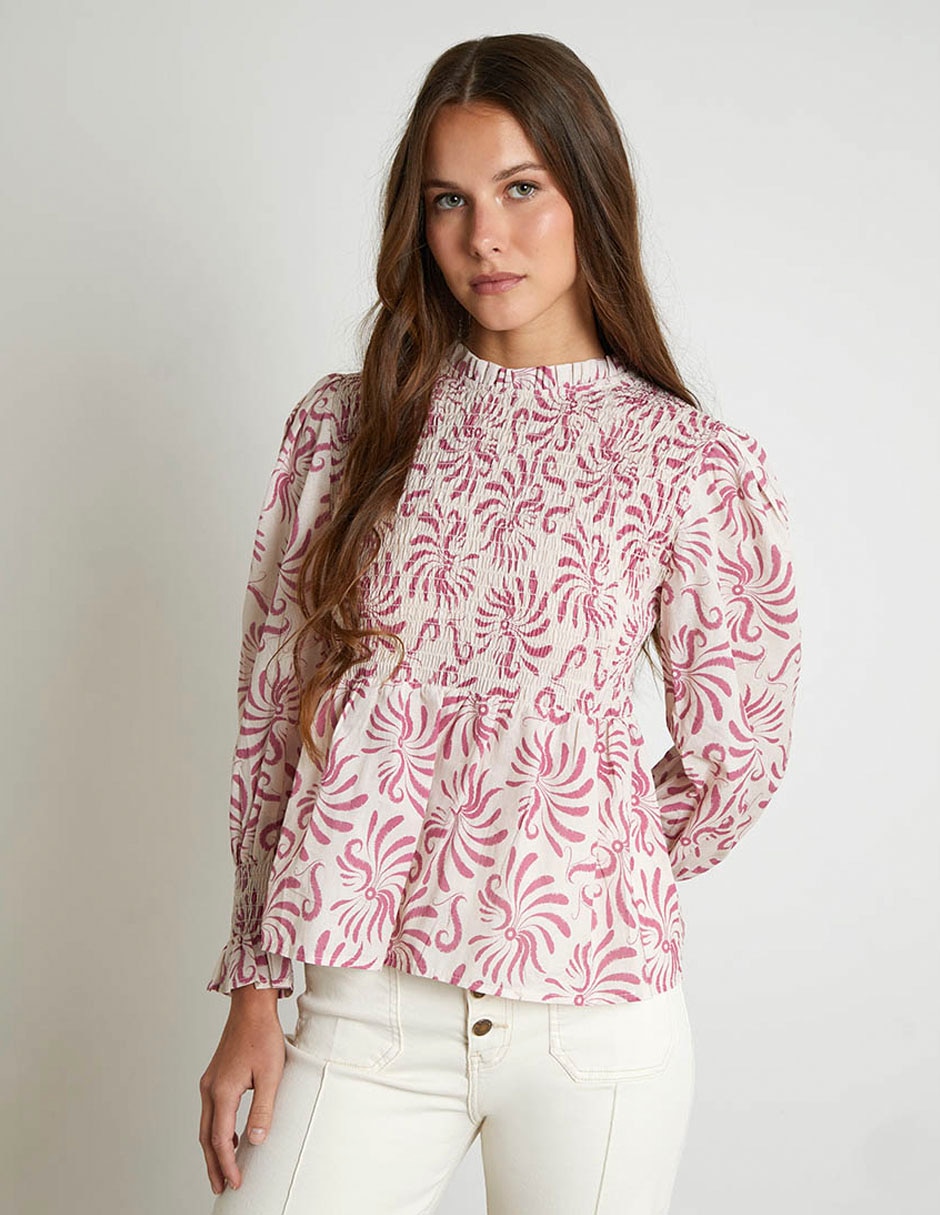 Blusa manga larga para mujer