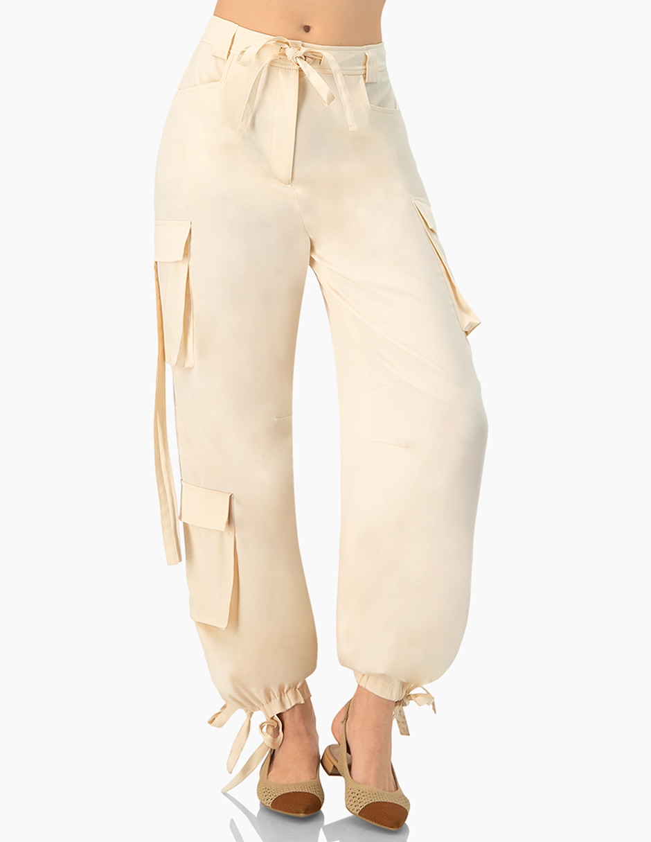 Pantalón cargo slim para mujer