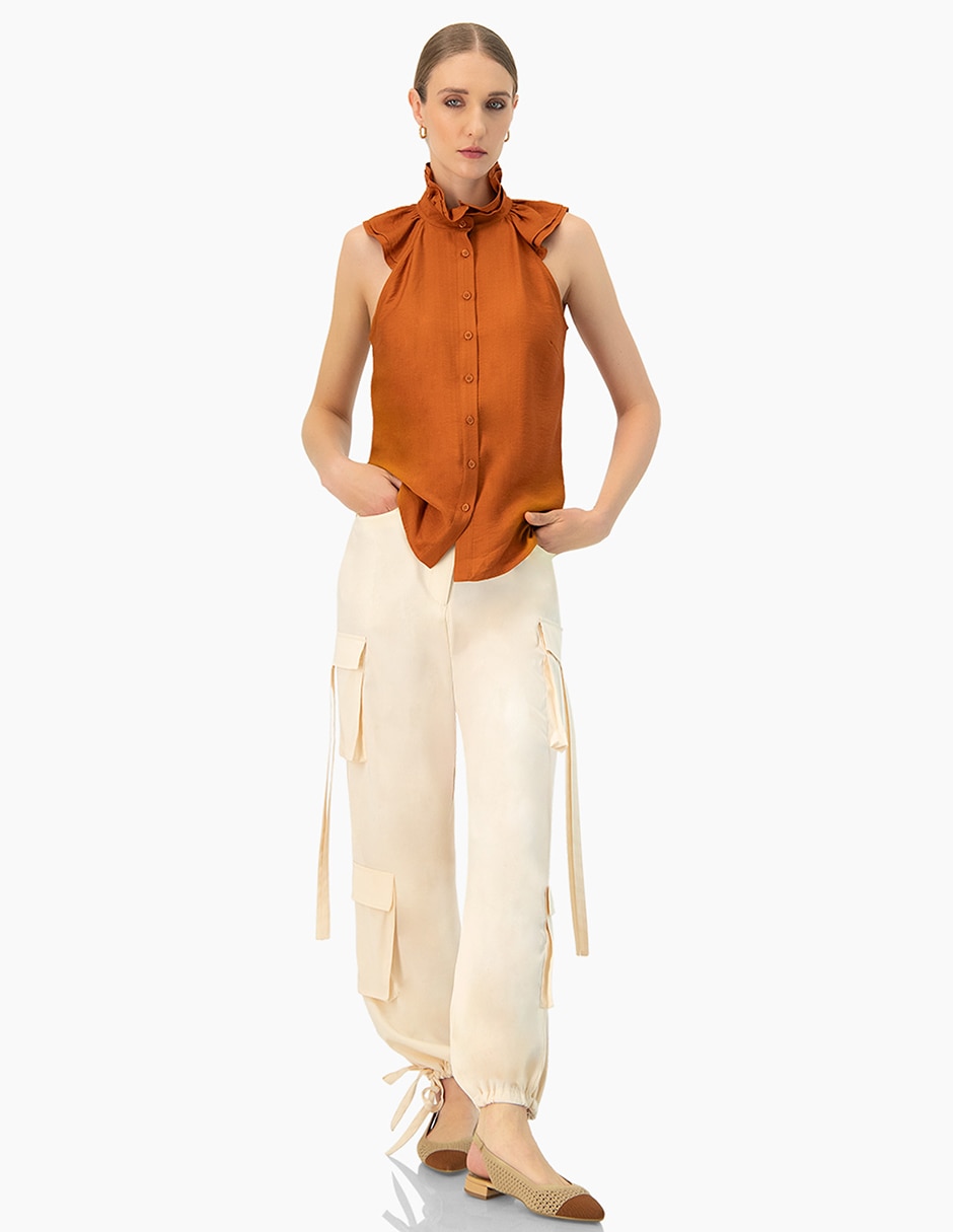 Pantalón cargo slim para mujer 5