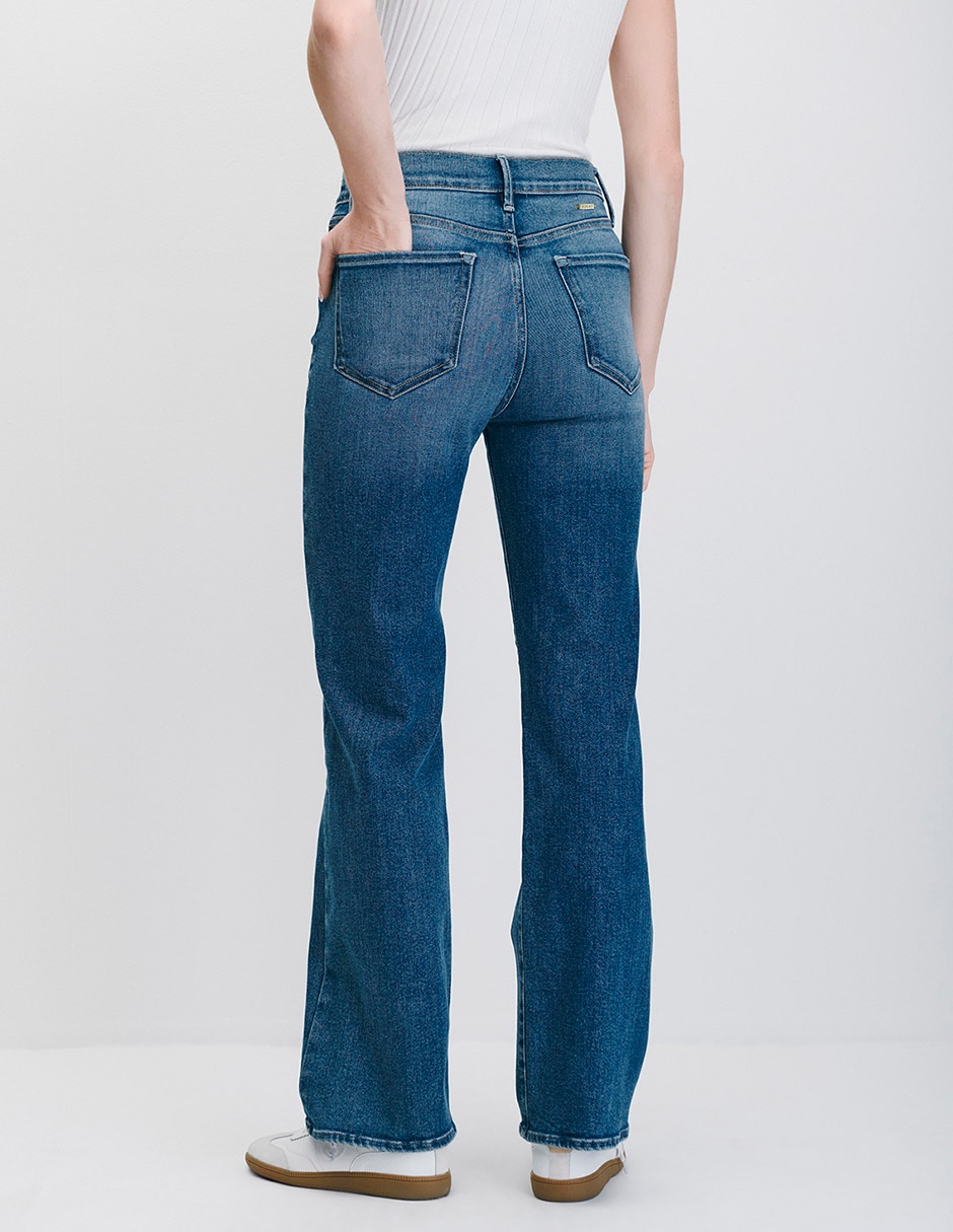 Jeans straight corte cintura alta para mujer 3