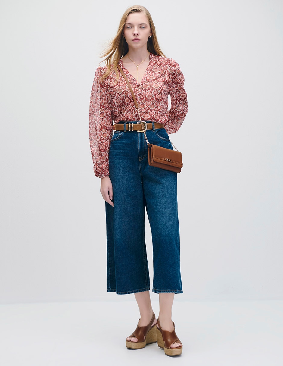 Blusa riva manga larga para mujer