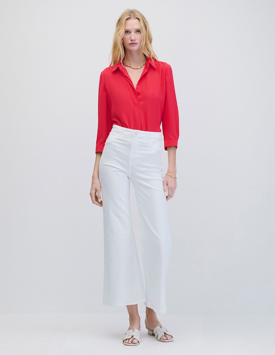 Blusa camisera manga 3/4 para mujer 5