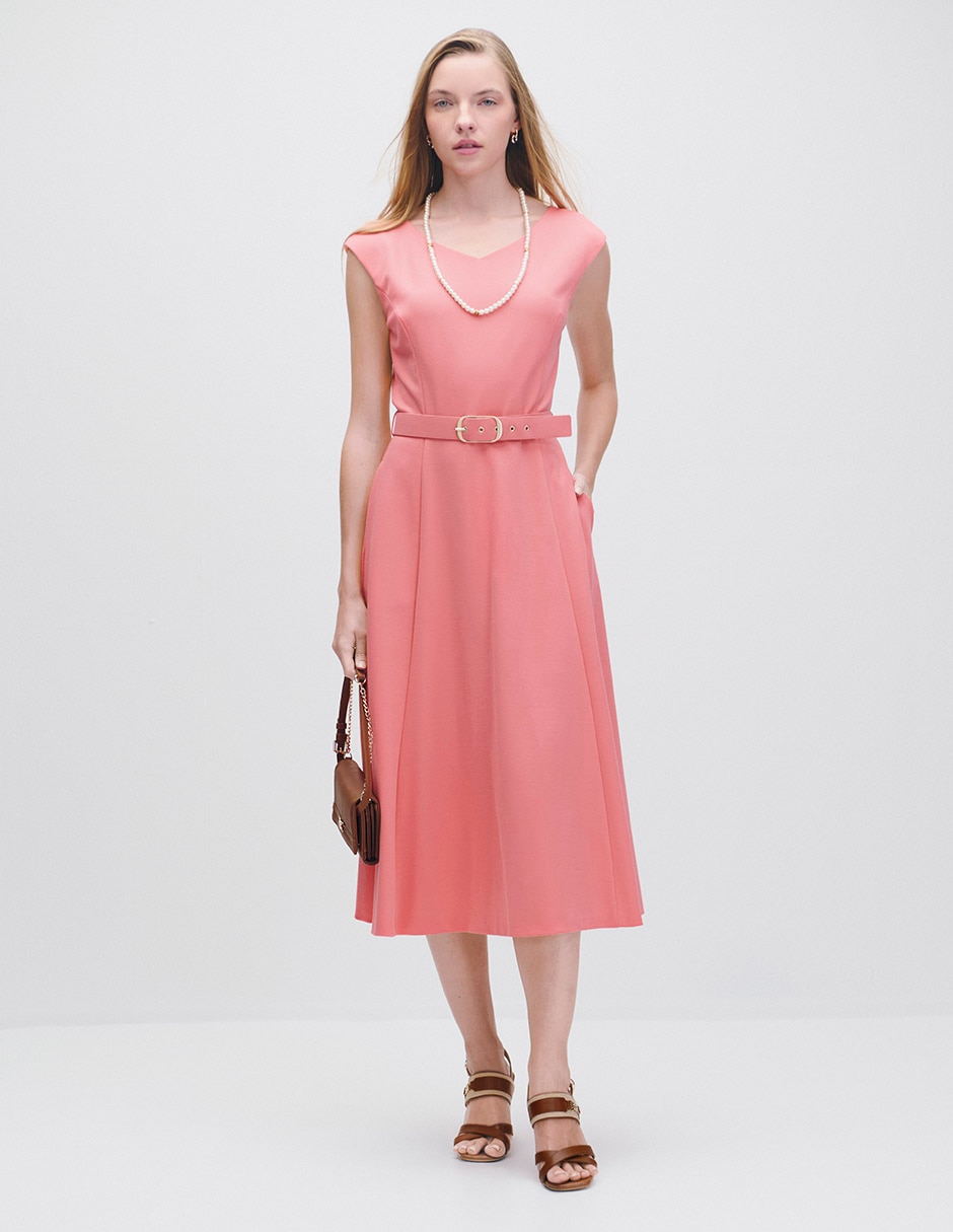 Vestido midi casual riva para mujer