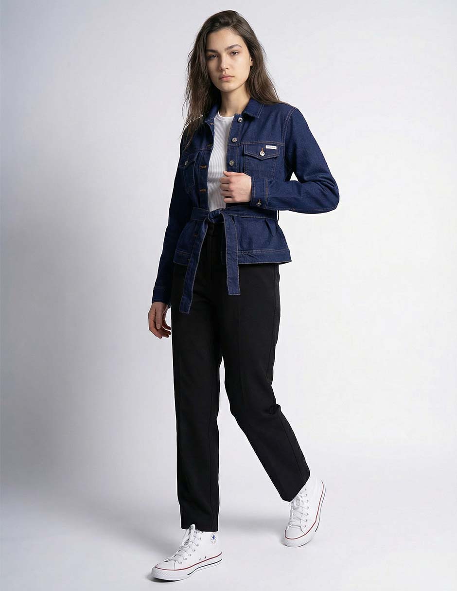 Chamarra denim calvin klein de mezclilla para mujer