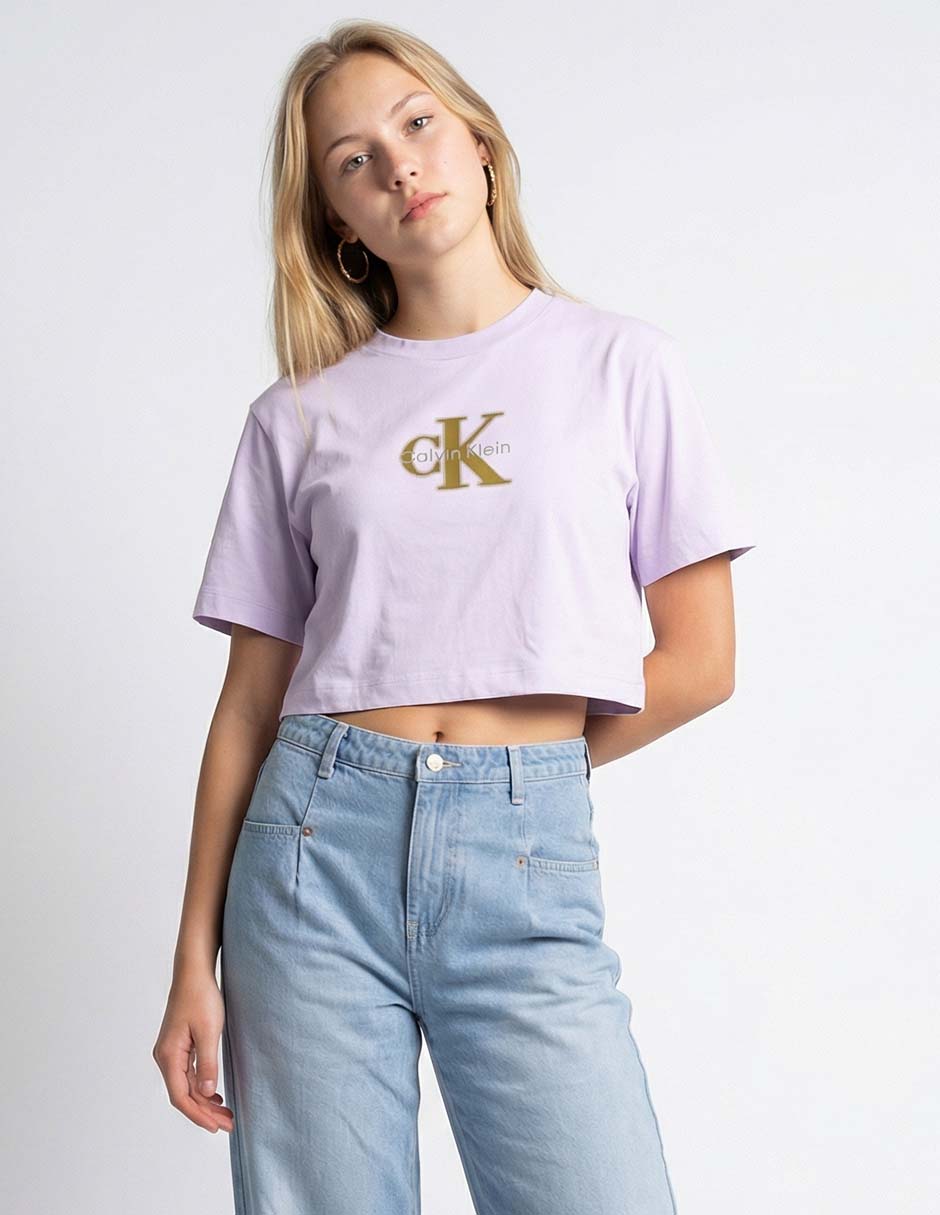 Playera manga corta cuello redondo para mujer Playera manga corta cuello redondo para mujer