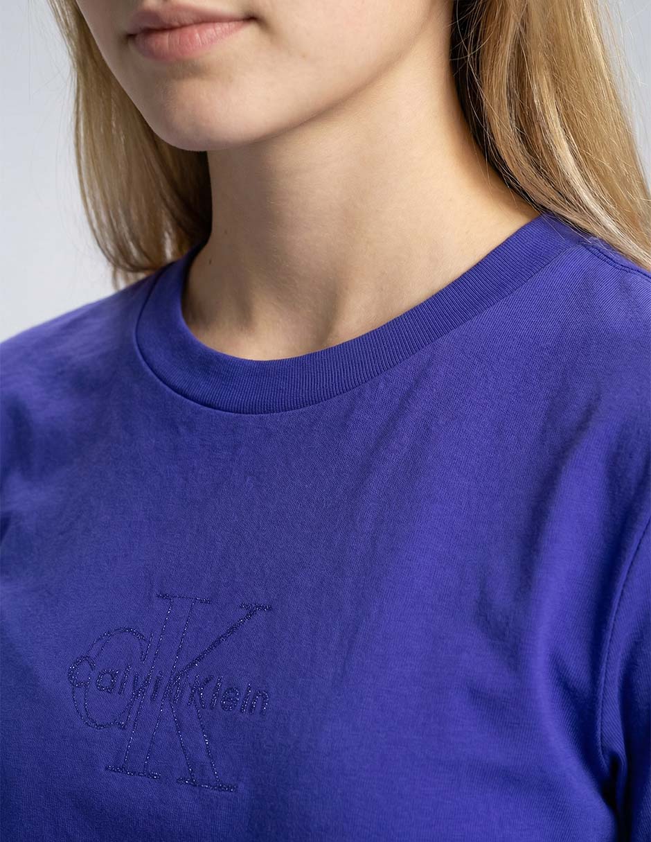 Playera manga corta Ck cuello redondo para mujer