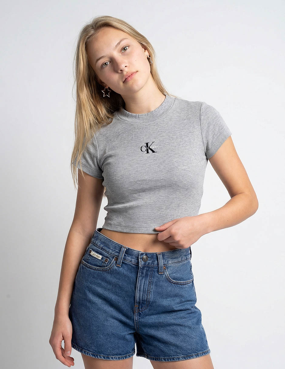 Playera manga corta cuello redondo para mujer Playera manga corta cuello redondo para mujer
