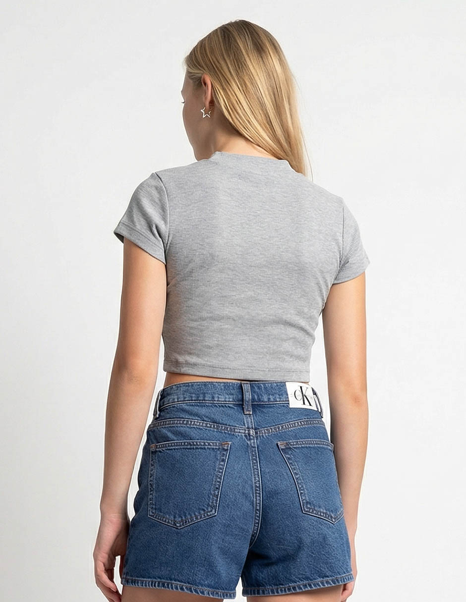 Playera manga corta Ck cuello redondo para mujer