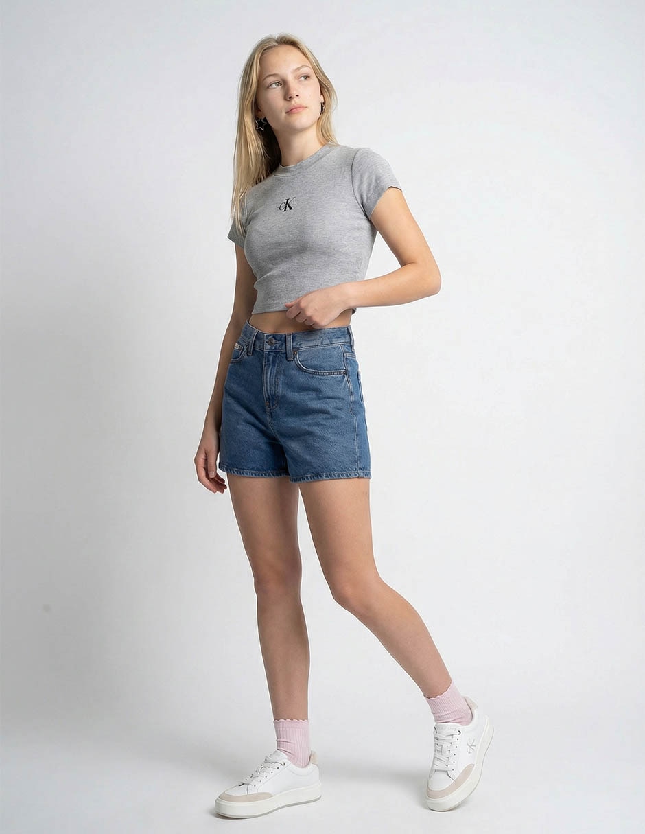 Playera manga corta Ck cuello redondo para mujer