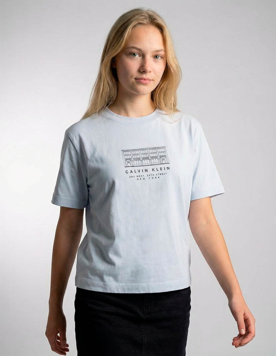 Playera manga corta cuello redondo para mujer Playera manga corta cuello redondo para mujer