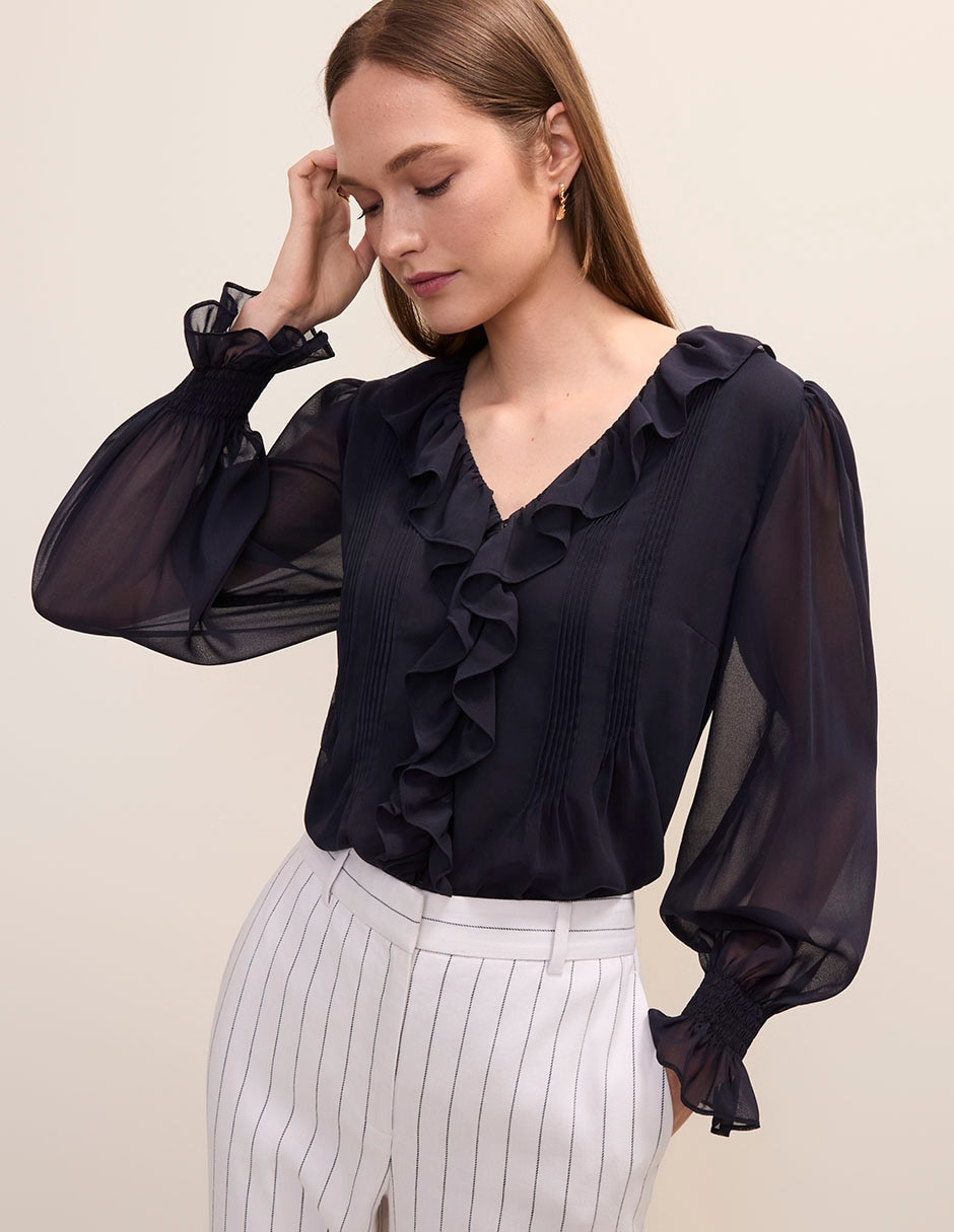 Blusa manga larga para mujer