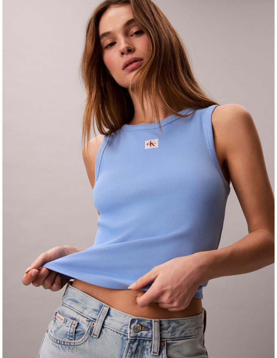 Top Calvin Klein cuello redondo tirante ancho