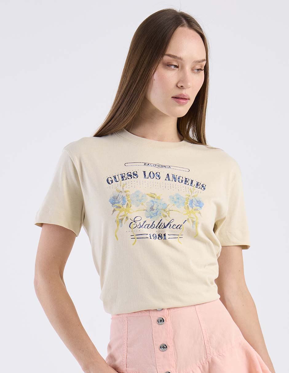 Playera manga corta cuello redondo para mujer Playera manga corta cuello redondo para mujer