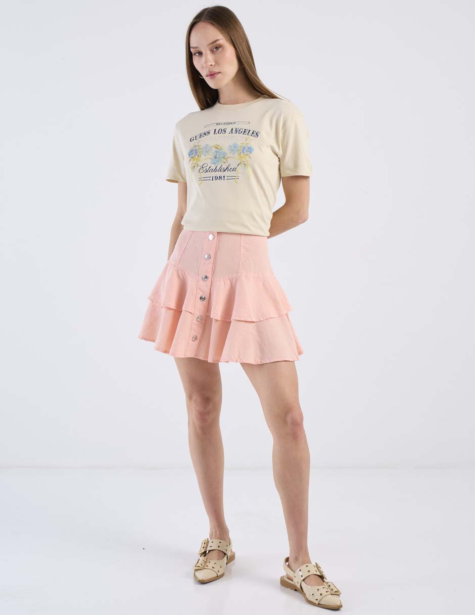 Playera manga corta Guess cuello redondo para mujer