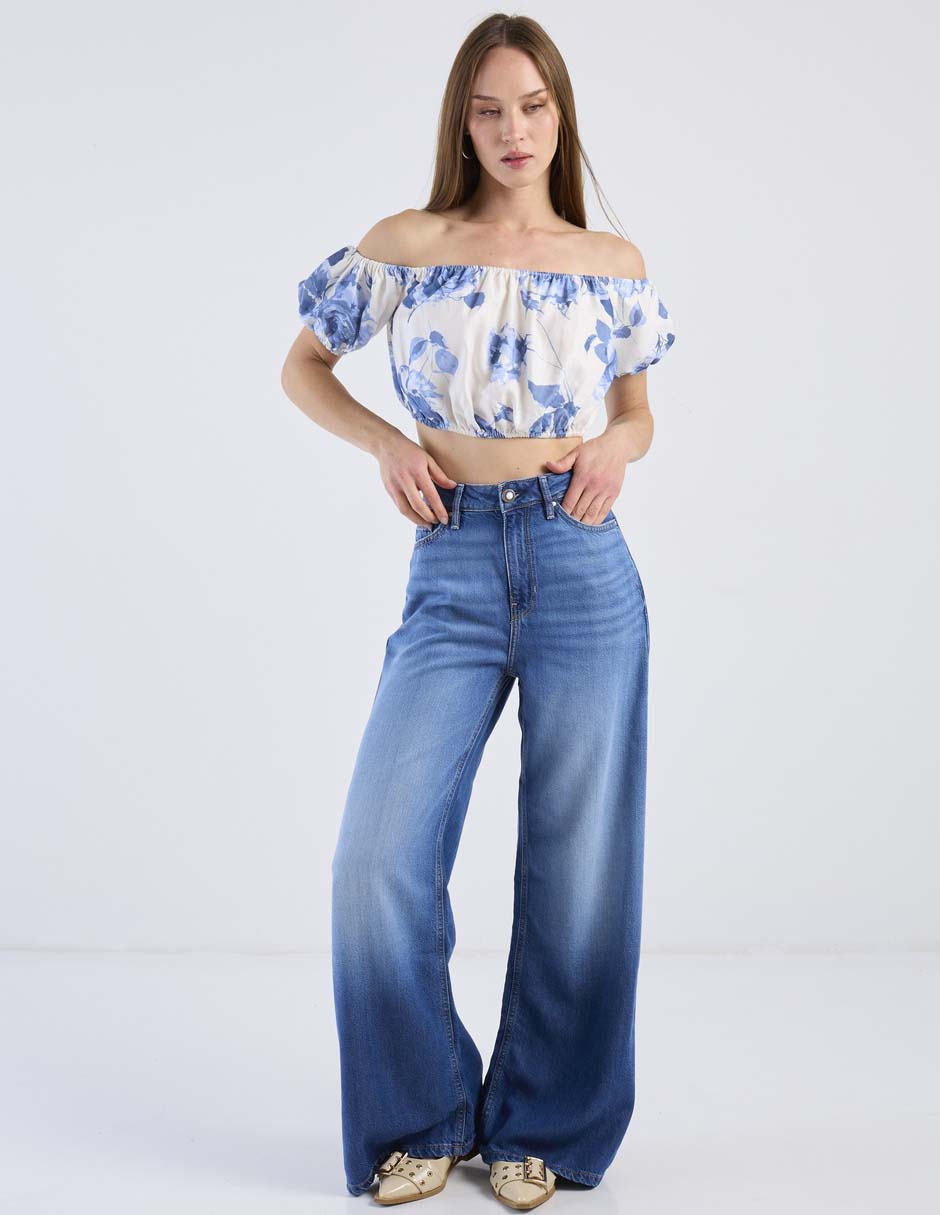 Jeans relaxed wide leg para mujer 2