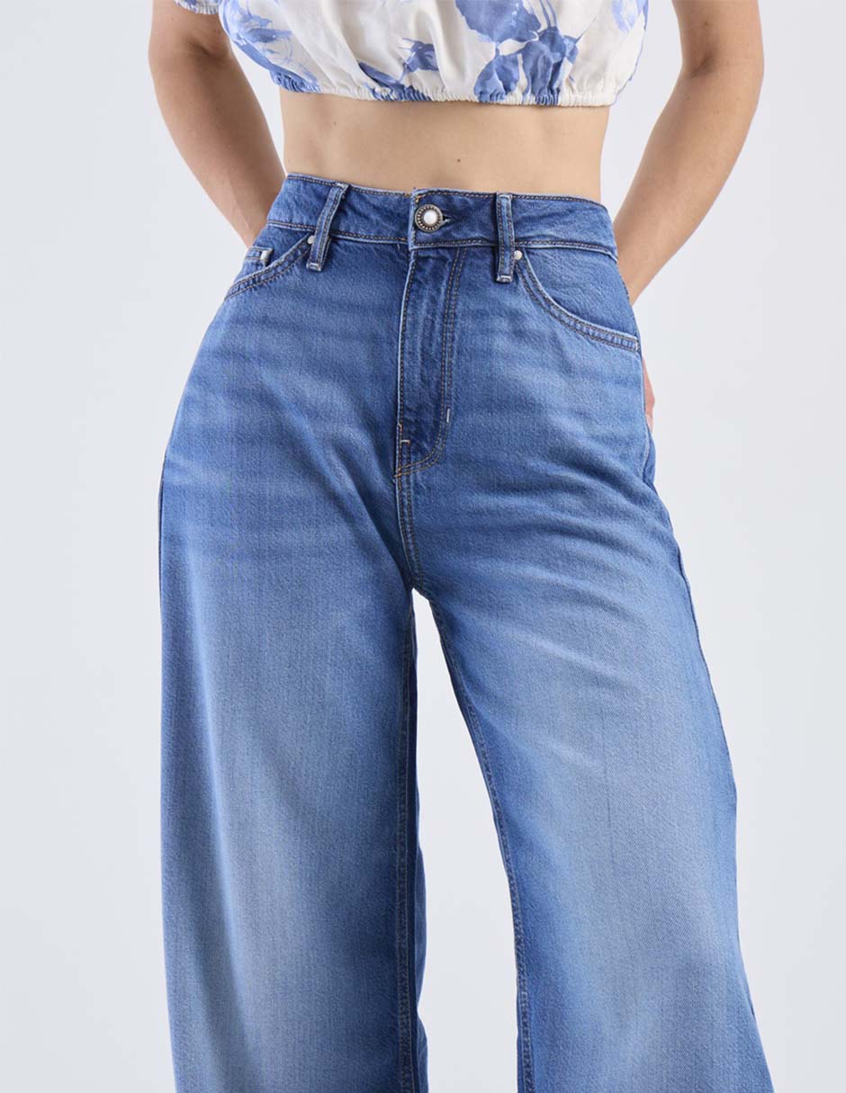 Jeans relaxed wide leg para mujer