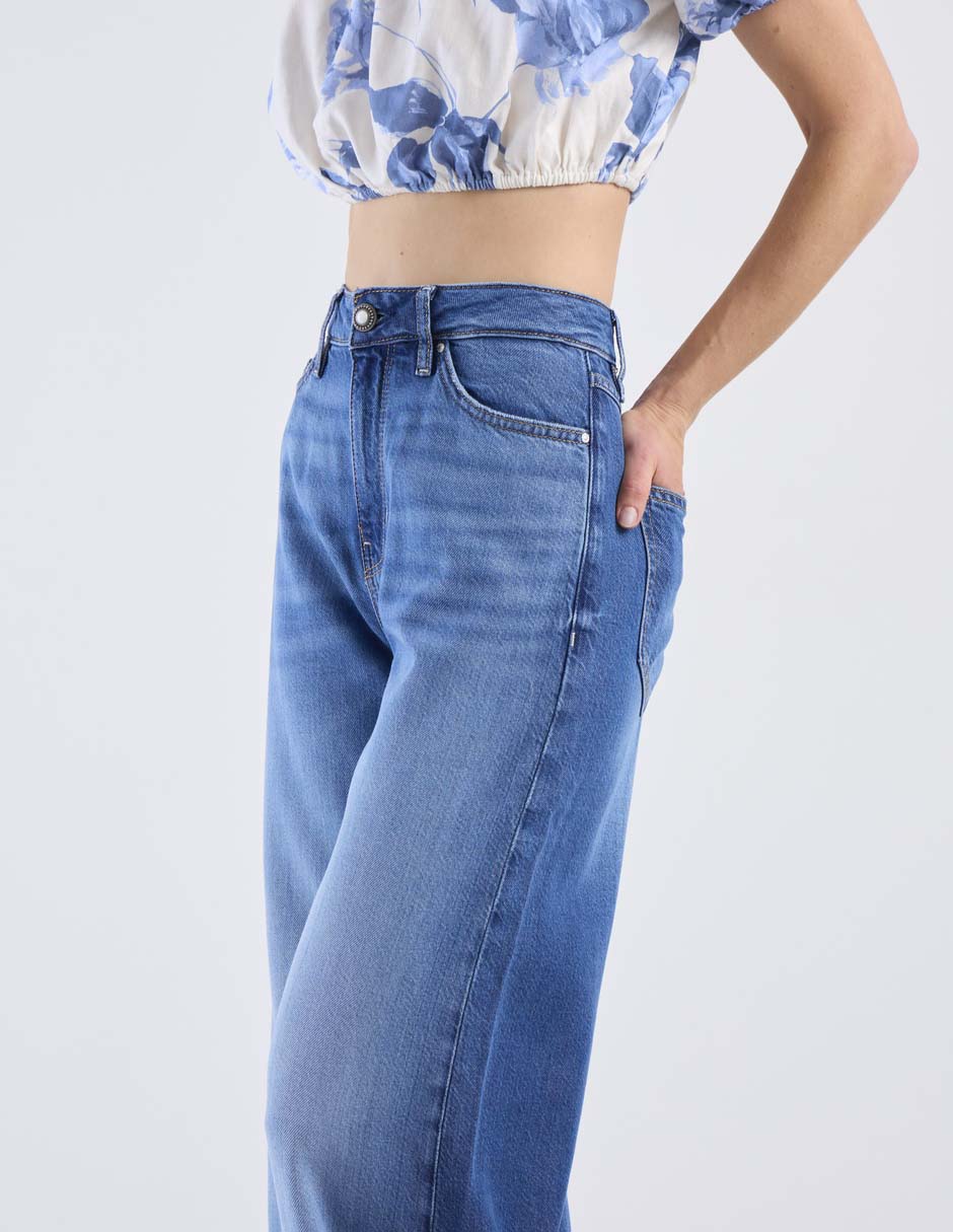 Jeans relaxed wide leg para mujer