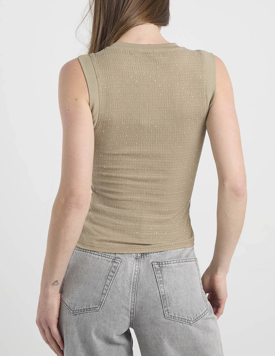 Top cuello redondo