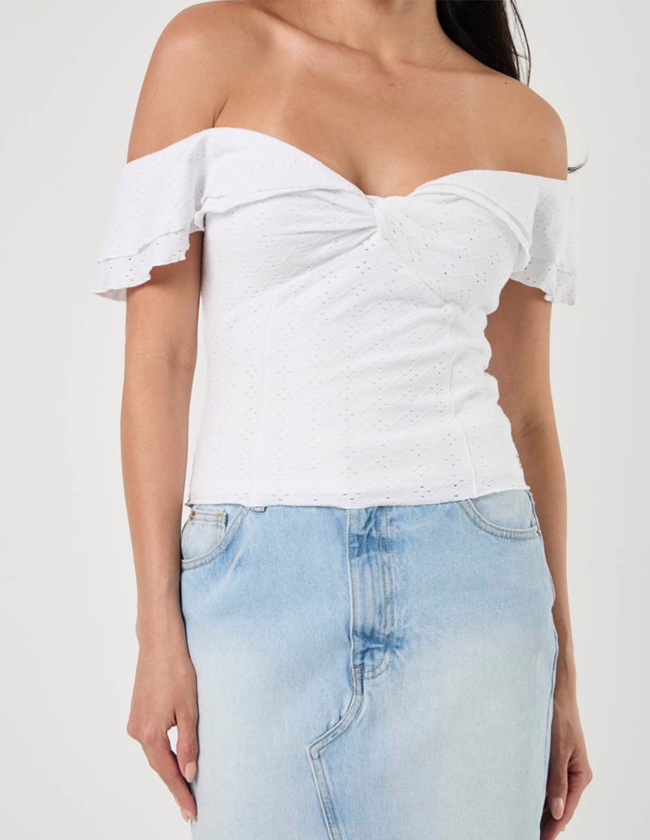 Top cuello cruzado escote regular tirante ancho 2