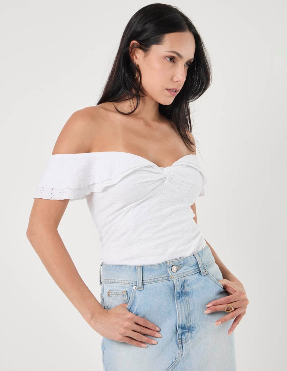 Top cuello cruzado escote regular tirante ancho 3