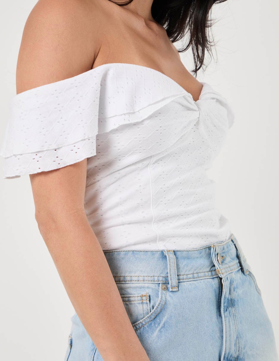 Top cuello cruzado escote regular tirante ancho 6