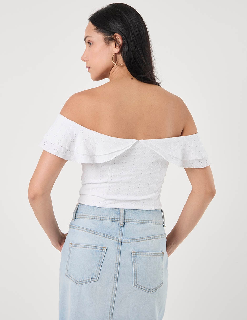 Top guess cuello cruzado escote regular tirante ancho