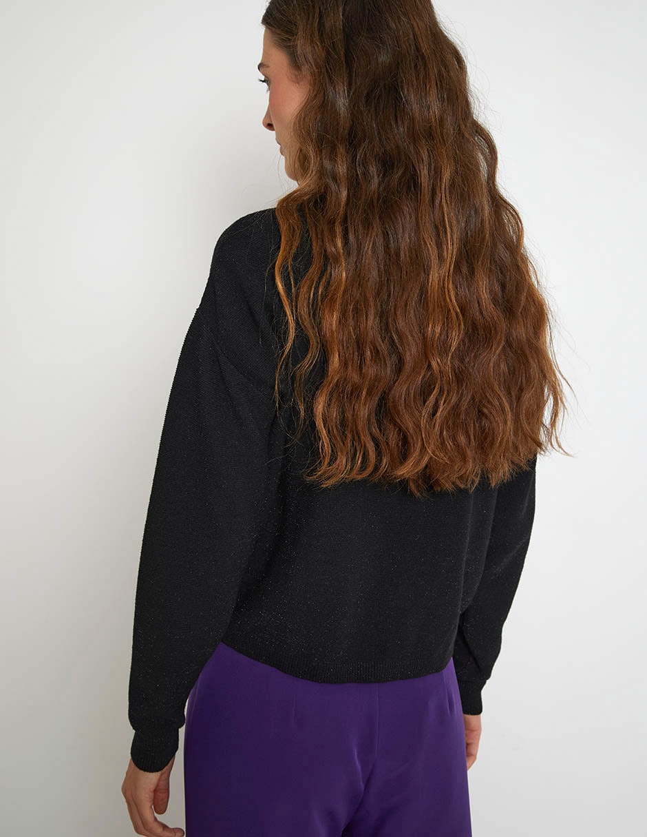 Suéter rucco cuello V para mujer 2
