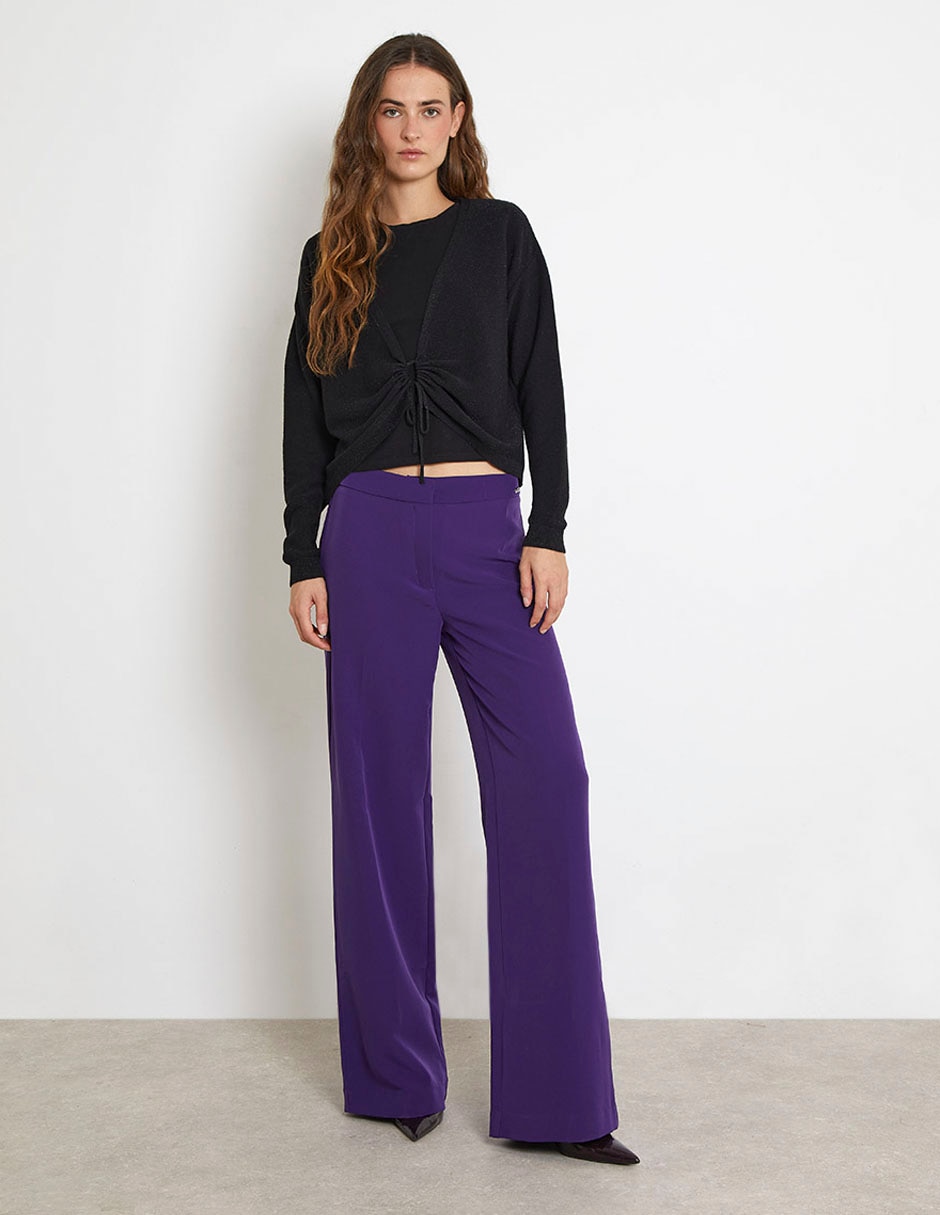 Suéter rucco cuello V para mujer 3