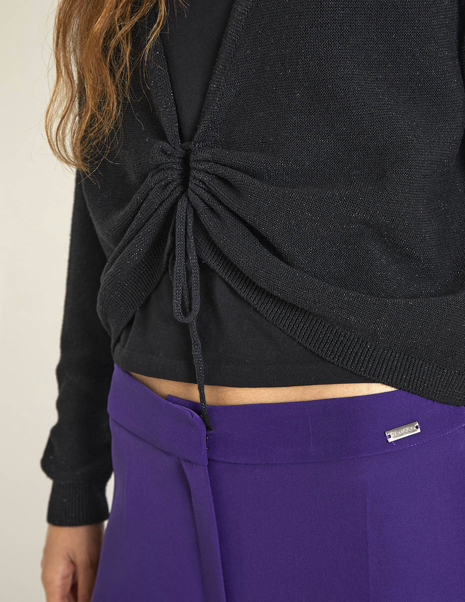 Suéter rucco cuello V para mujer 5