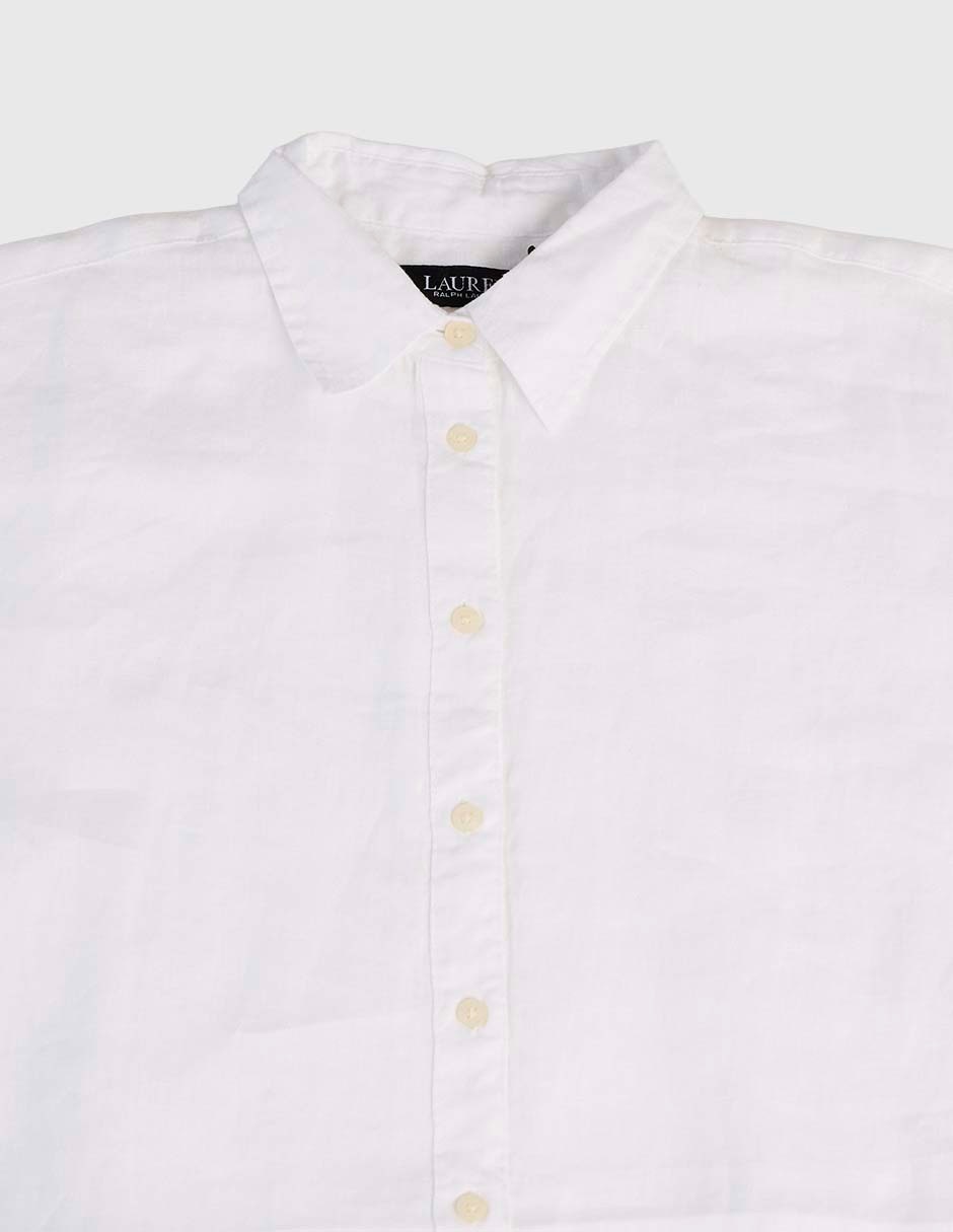 Blusa camisera Lauren Petite manga corta para mujer