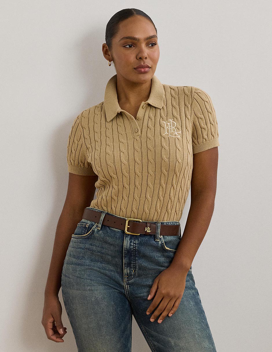 Playera manga corta cuello polo para mujer