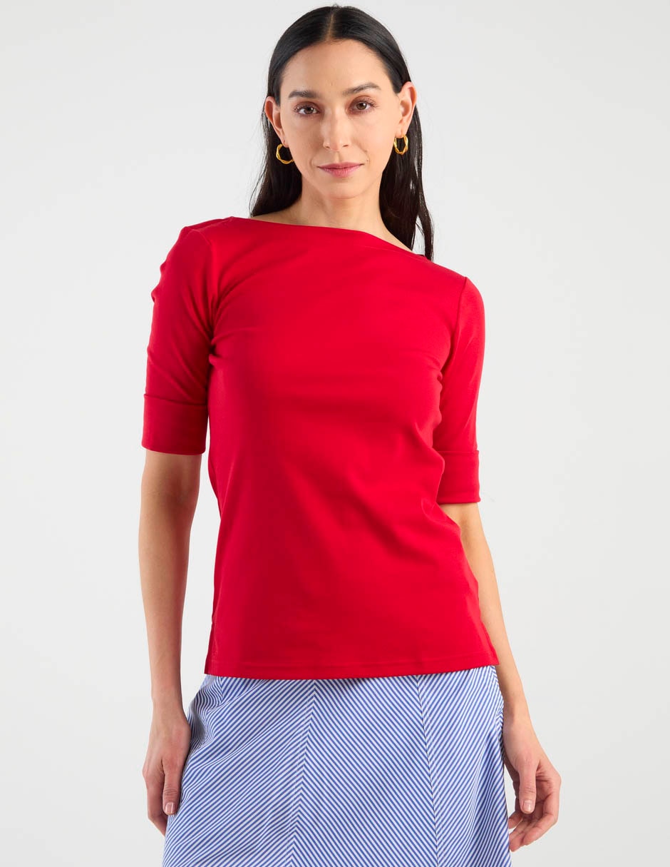 Blusa manga al codo para mujer 5